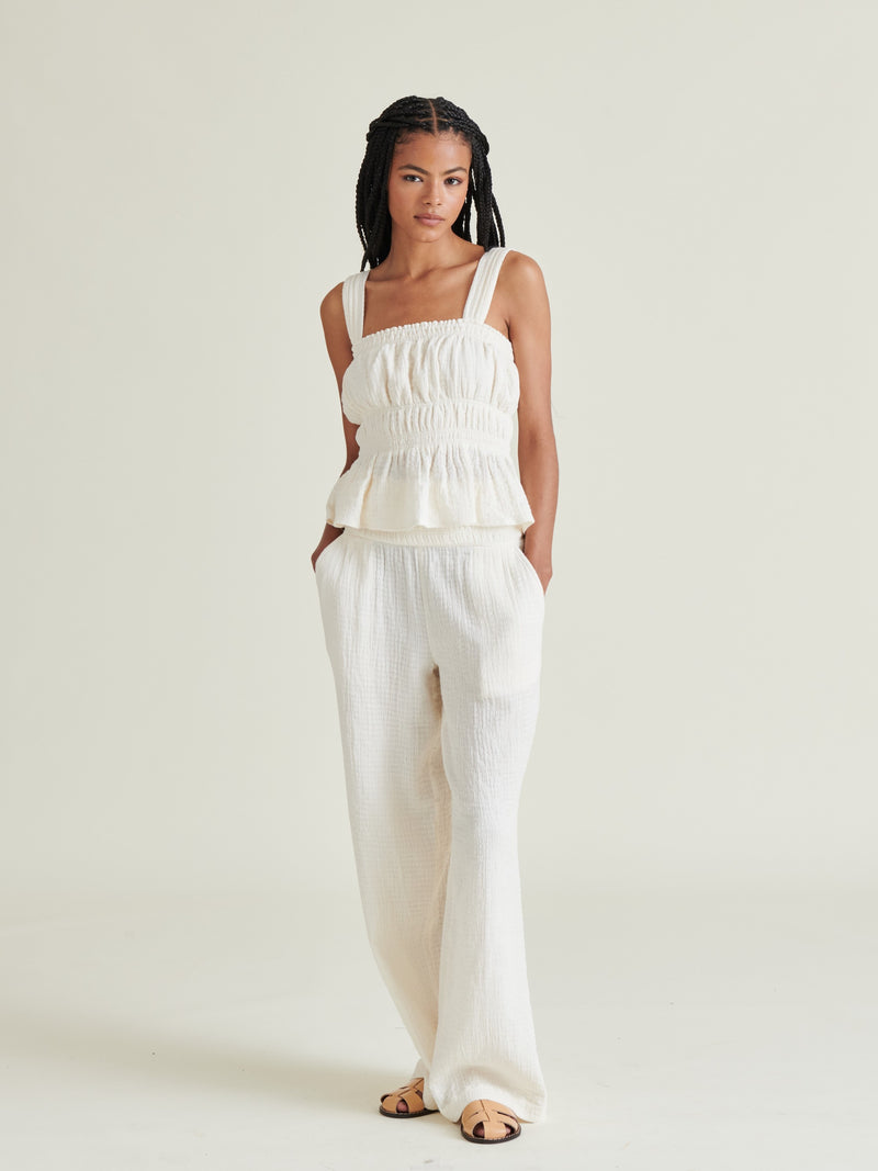 Pomeline Smocked Waist Palazzo Pants