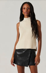 Zea Mock Neck Sleeveless Sweater