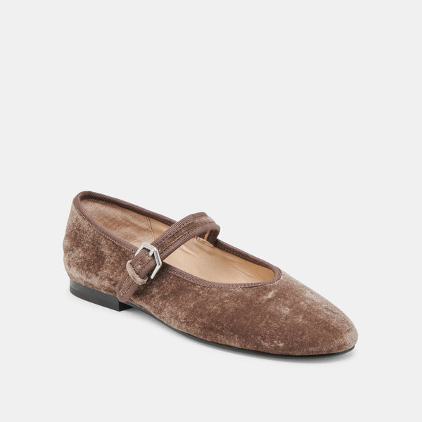 Roslyn Ballet Flats Smoke Velvet