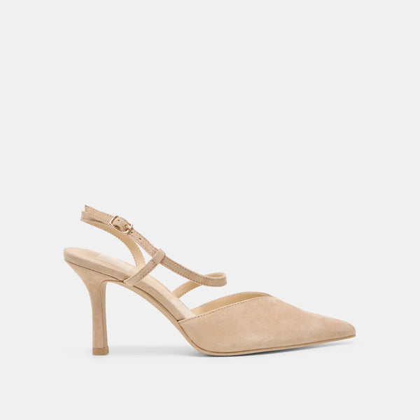 Kamra Heels Camel Suede