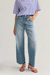 Tate Crop High Rise Bowed Wide Leg