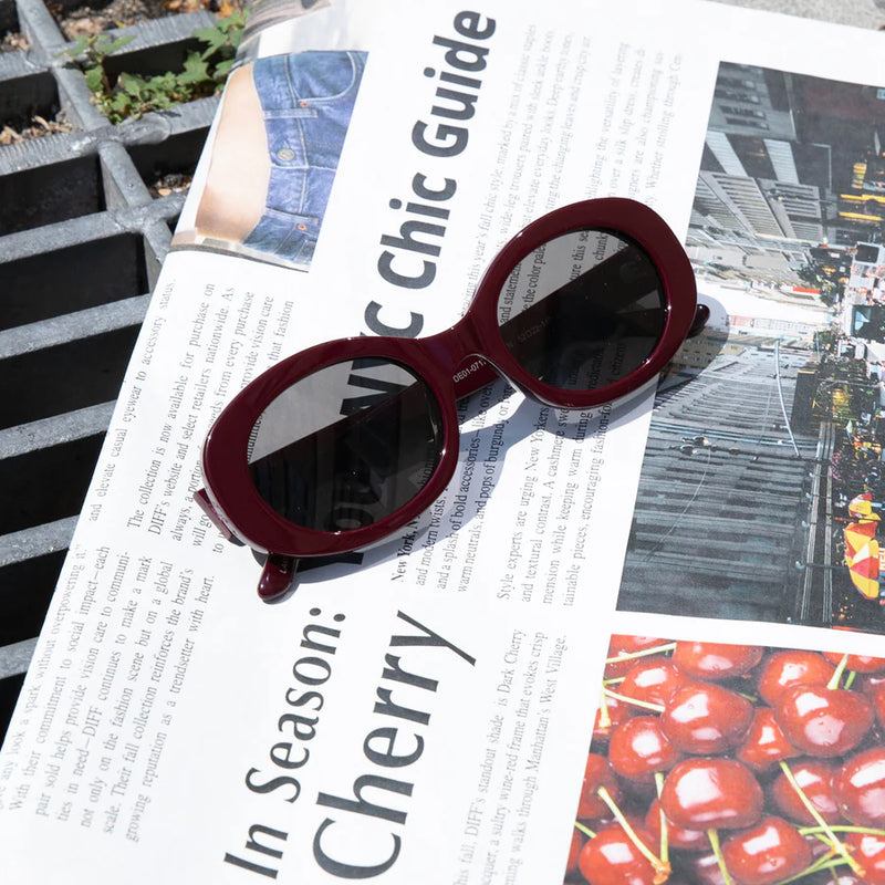 Lainey Dark Cherry Lacquer + Grey