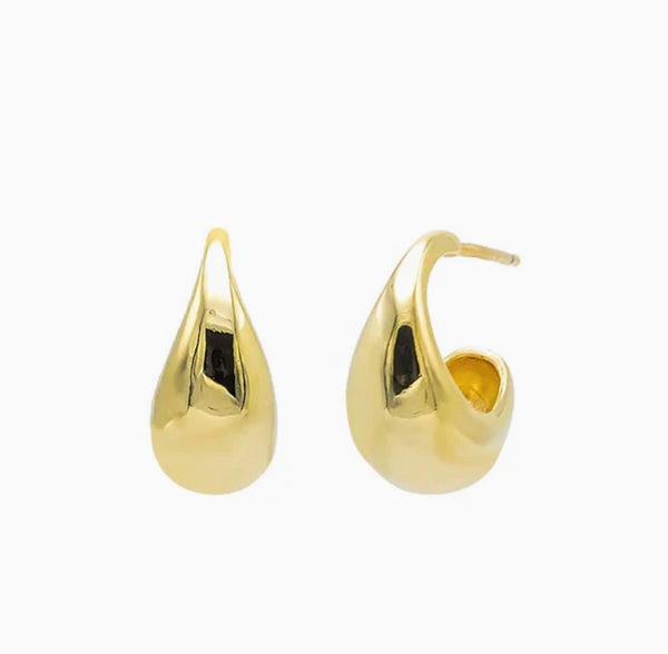 Solid Graduated Curved Stud Earring