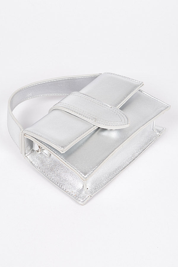 Silver Top Handle Bag