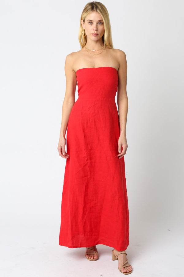 Red Linen Maxi