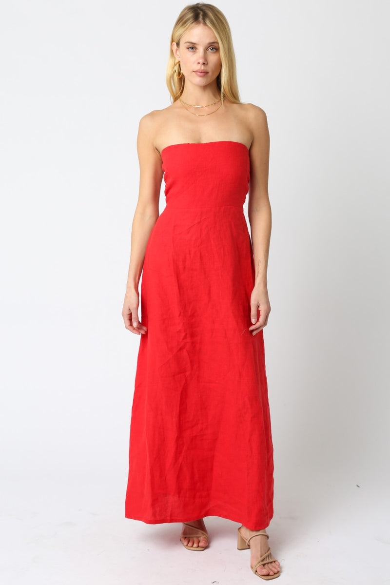 Red Linen Maxi