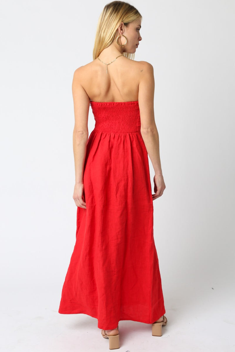 Red Linen Maxi