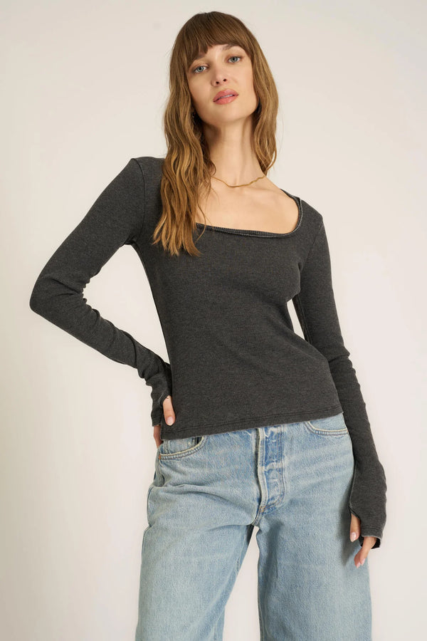 Kami Burnout Square Neck Top