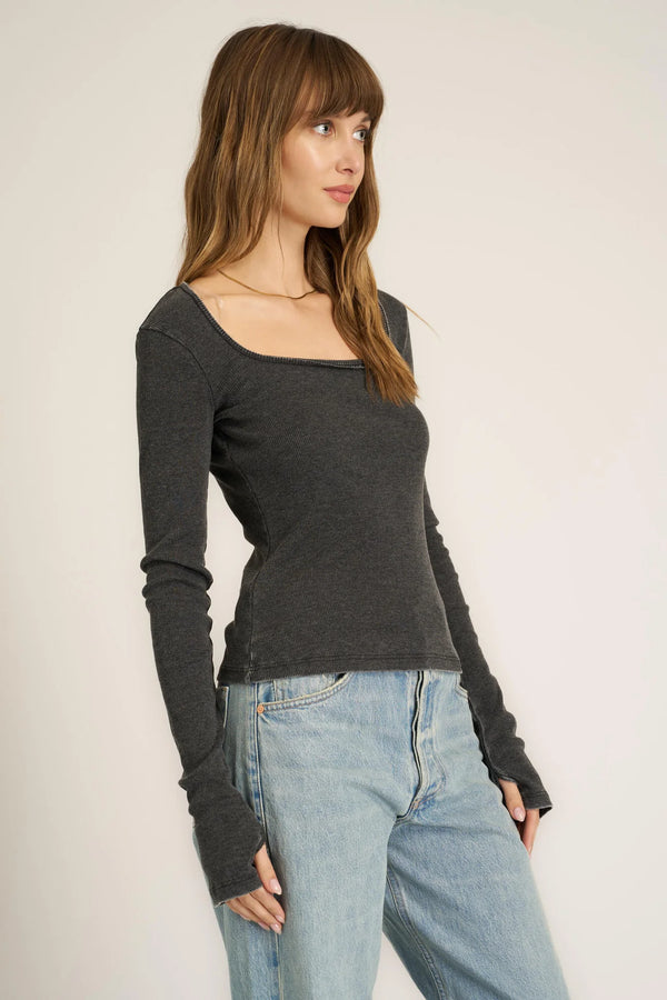 Kami Burnout Square Neck Top