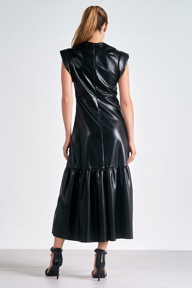 Black Leather Maxi Dress