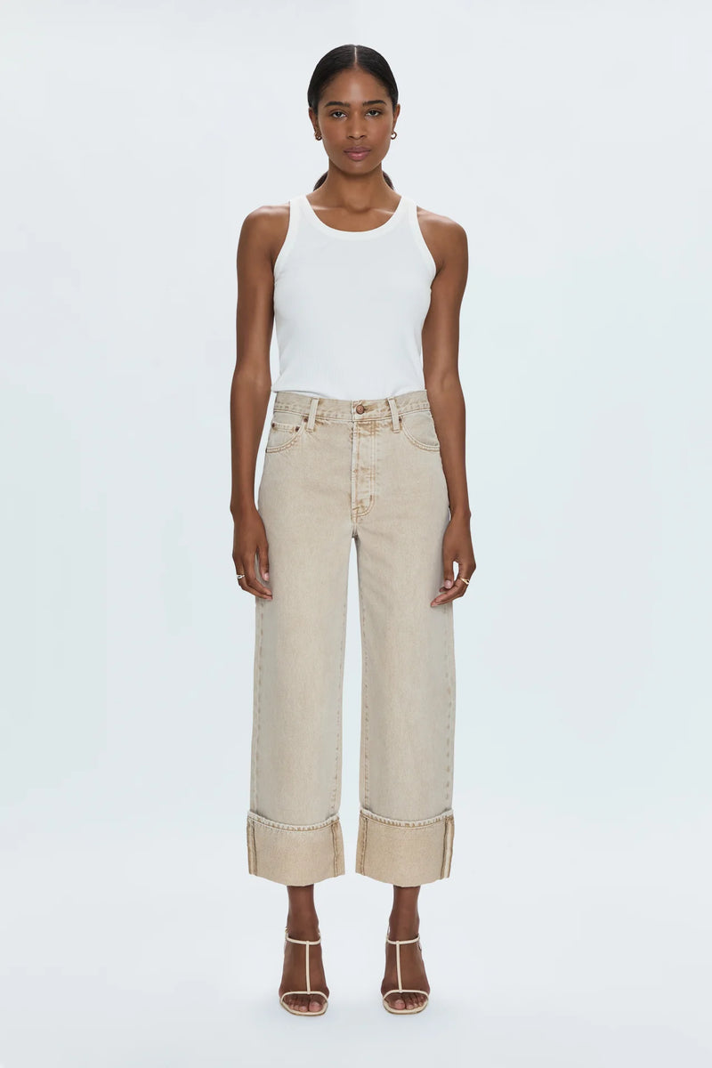 Ryder High Rise Cuffed Jean in Oat