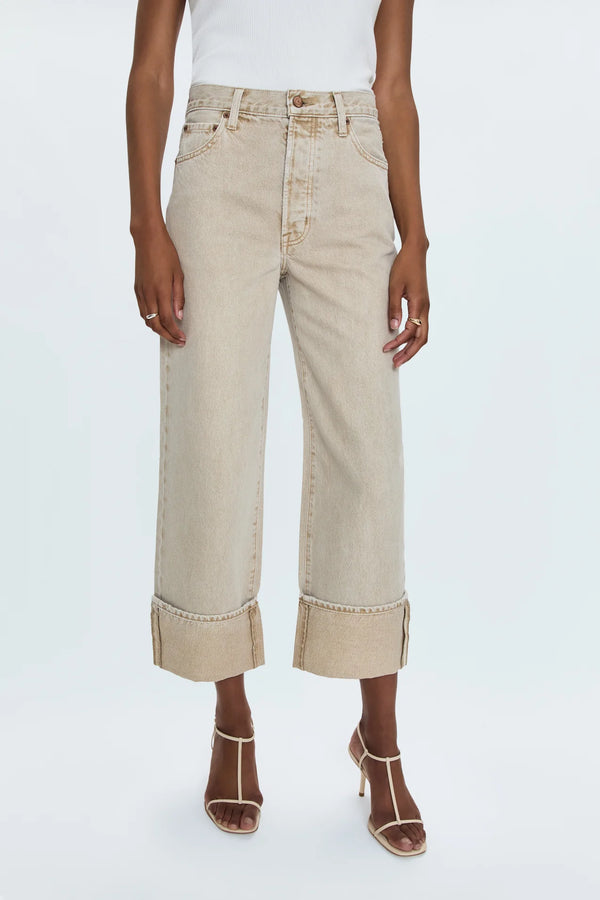 Ryder High Rise Cuffed Jean in Oat