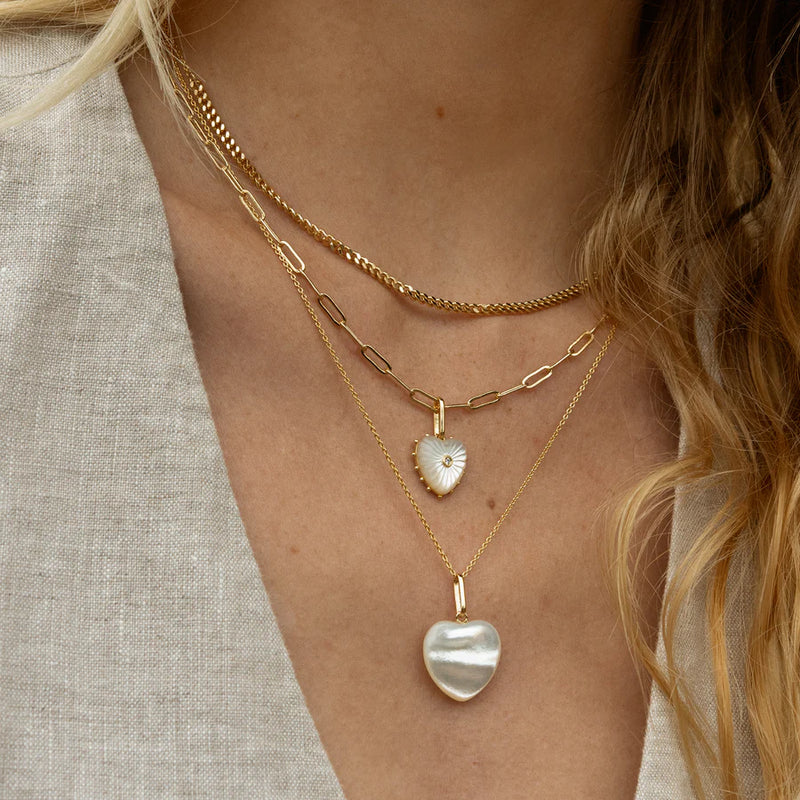 Isabel Mother of Pearl Heart Necklace