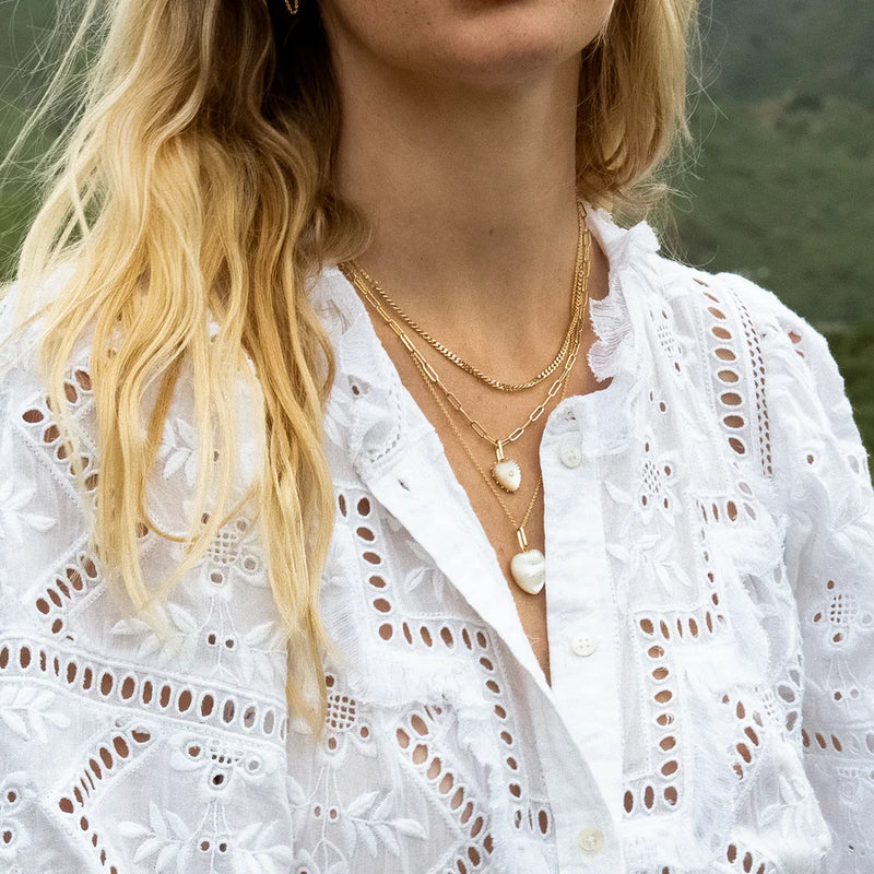 Isabel Mother of Pearl Heart Necklace