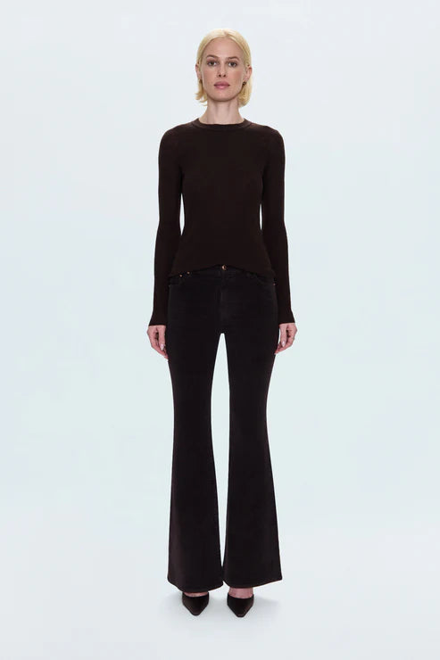Kinsley Mid Rise Ultra Flare Pant - Mocha