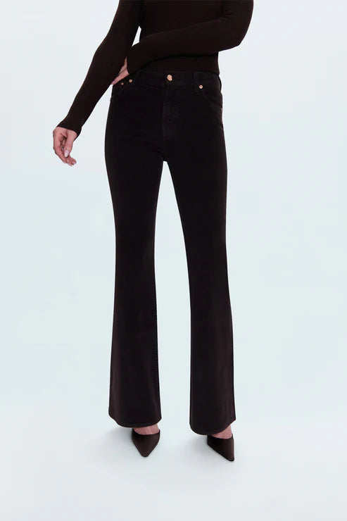 Kinsley Mid Rise Ultra Flare Pant - Mocha