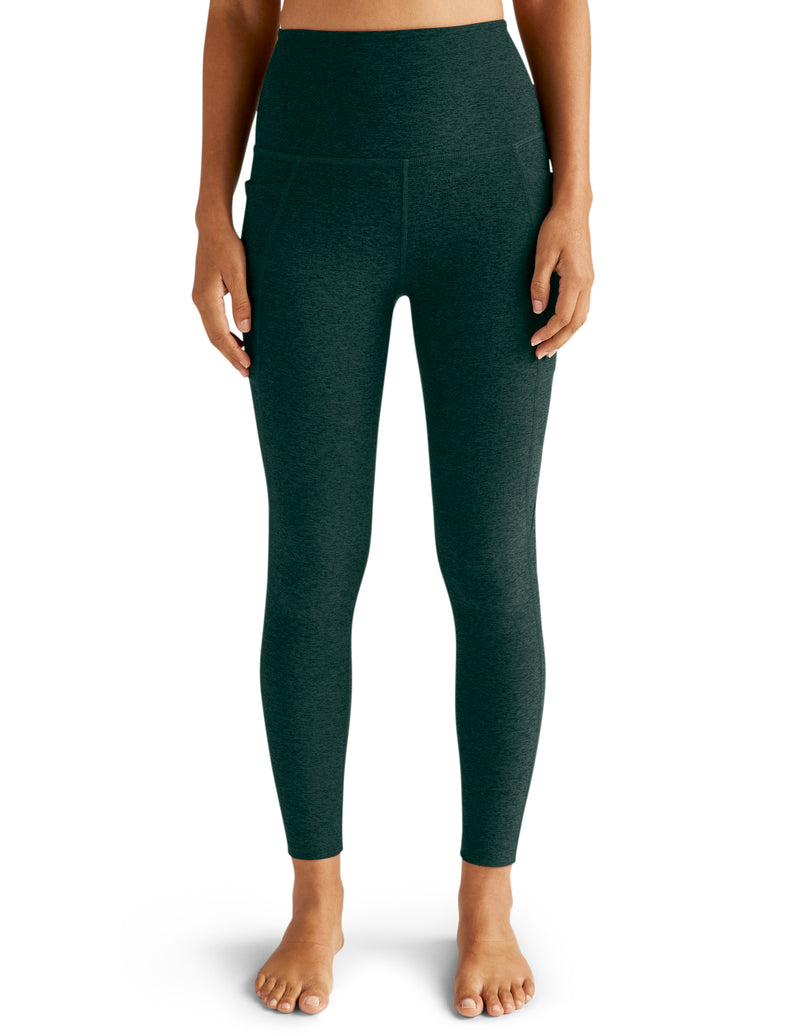 SPACEDYE OUT OF POCKET HIGH WAISTED MIDI LEGGING MIDNIGHT GREEN