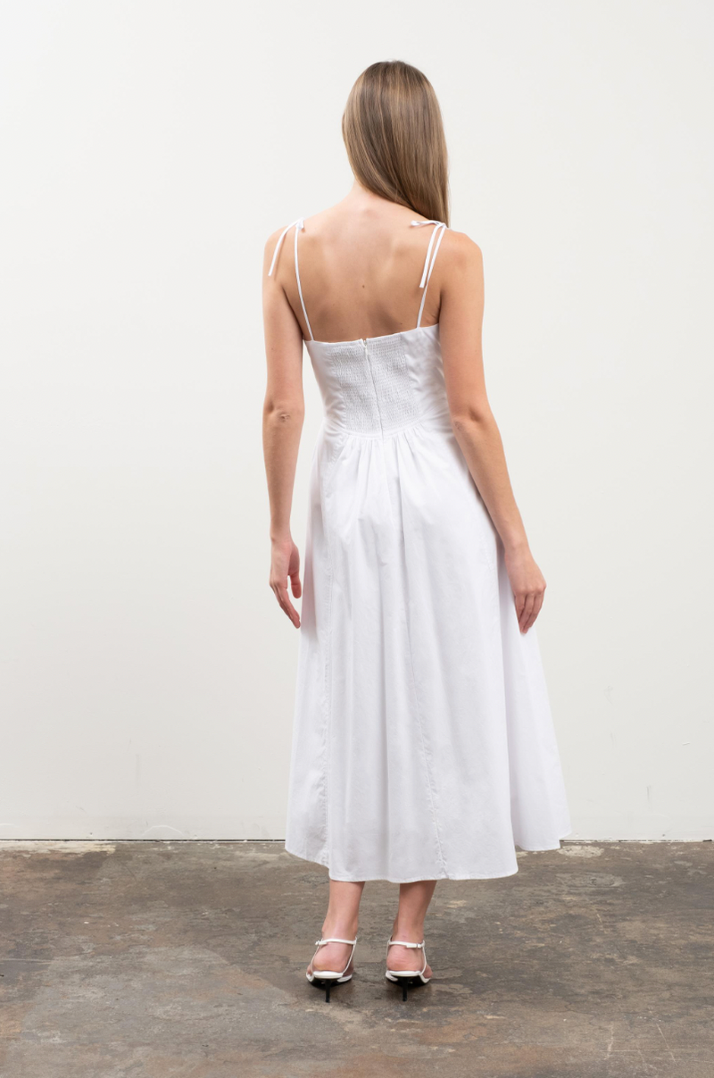 Spaghetti Strap V-Neck Midi Dress