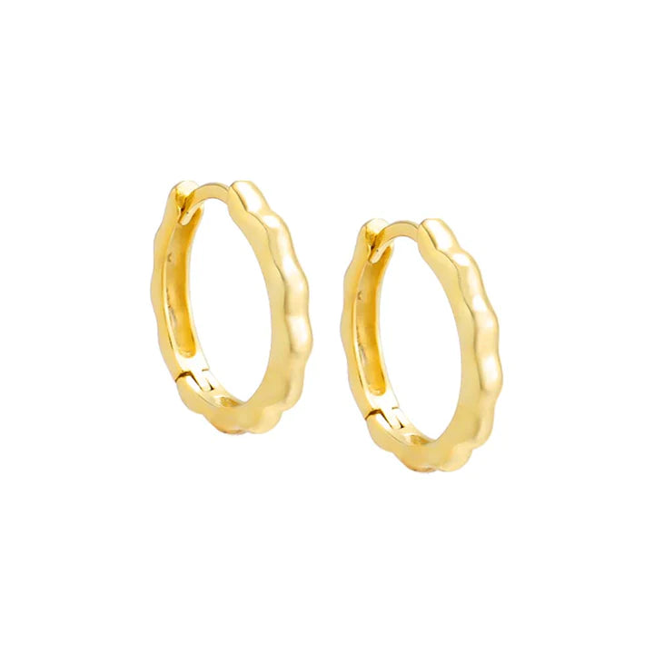 Solid Indented Huggie Earring