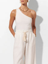 Tallulah One Shoulder Tank - Ivory