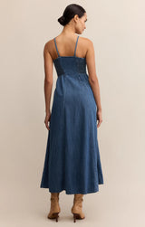 ANGEL EYES DENIM MIDI DRESS