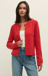 Medina Rib Cardigan Red Lotus
