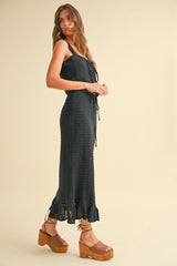 Navy Crochet Knitted Set