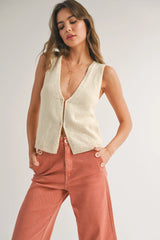Hook & Eye Closer Vest Cardigan