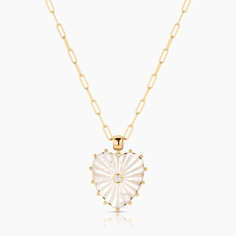 Malene Mother of Pearl Paperclip Necklace