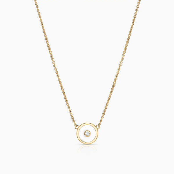 Petite Balia White Enamel Necklace