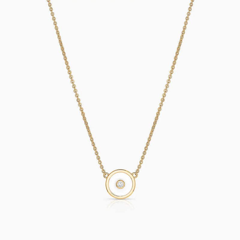 Petite Balia White Enamel Necklace