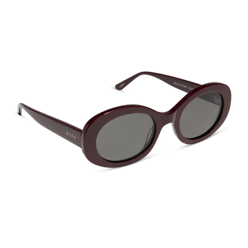 Lainey Dark Cherry Lacquer + Grey