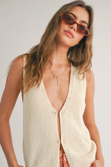 Hook & Eye Closer Vest Cardigan