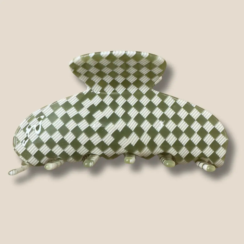 Olive Checker Everyday Claw
