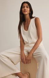 Scout Jersey Flare Pant in Sea Salt
