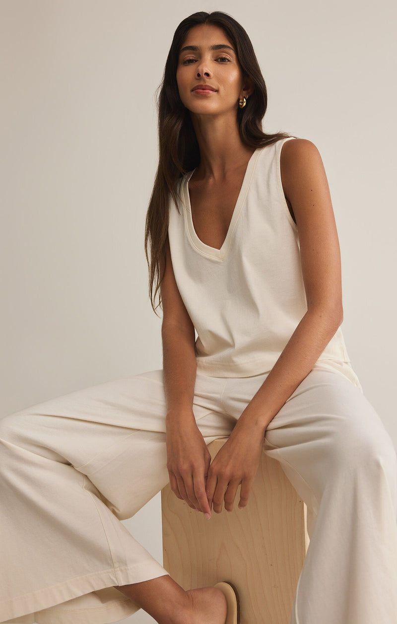 Scout Jersey Flare Pant in Sea Salt