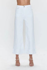 Lana Ultra Wide Leg Crop Cuffed Denim