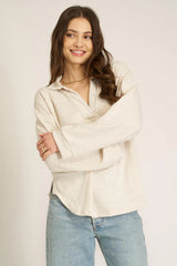 Chiara Cozy Oatmeal Collared Pullover