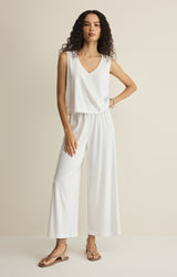 Scout Jersey Crop Flare Pant White
