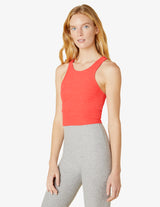 SPACEDYE FOCUS CROPPED TANK IN CORAL