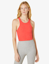SPACEDYE FOCUS CROPPED TANK IN CORAL